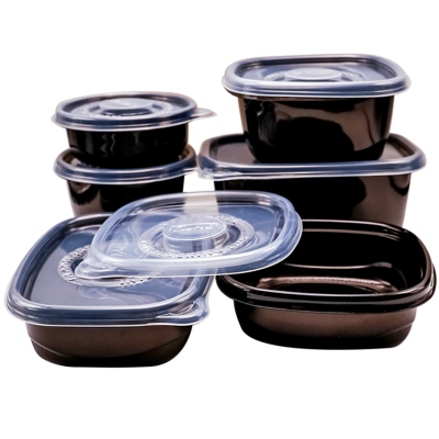 Black tubs&transparent lids Food Storage Containers