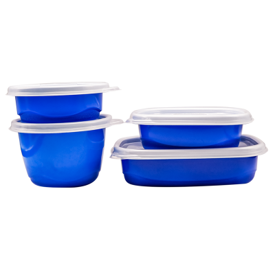 Blue tubs&transparent lids Food Storage Containers