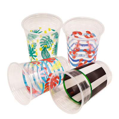 Disposable Plastic Cups with  printed patterns