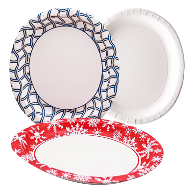 Disposable oval paper plate