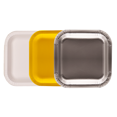 Disposable square paper plate